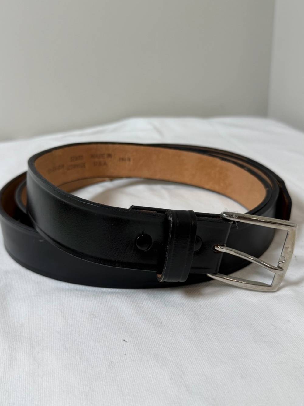 Sears Genuine Leather Cowhide Big & Tall Size 55W Genuine Black Leather Belt